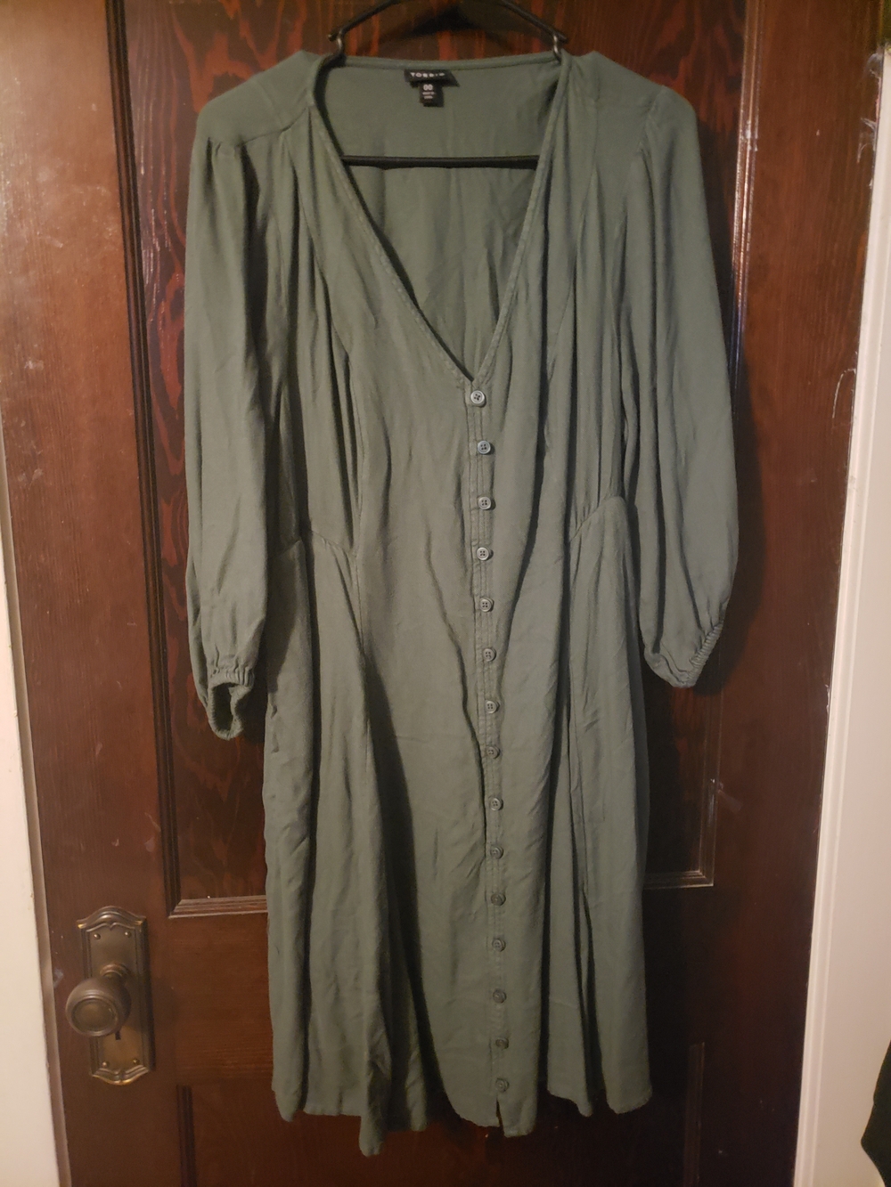 torrid Olive Green Button-Front Midi Dress
